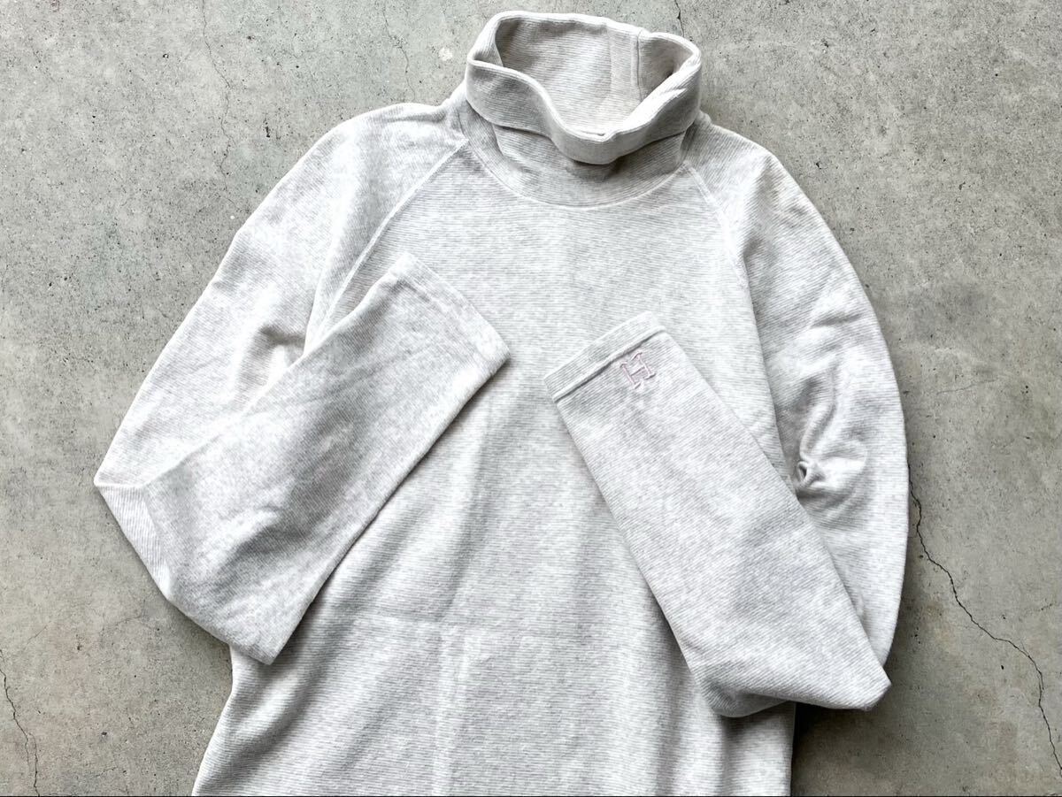 美品 ハリウッドランチマーケット タートルネック仕様 ストレッチフライス カットソー 4/XL メンズ 長袖 Tシャツ 刺繍 ニット