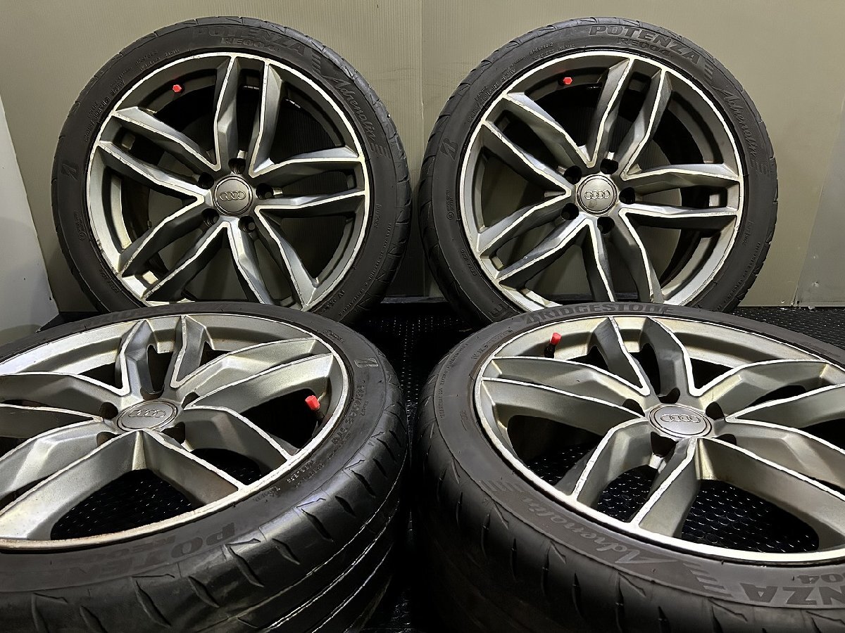 【BS POTENZA RE04 245/40R18】夏タイヤ【アウディ 純正キャップ 社外ホイール 18インチ 8J5HPCD112+45】20年製 バリ溝 audi/A4等 (VTP259)_画像1