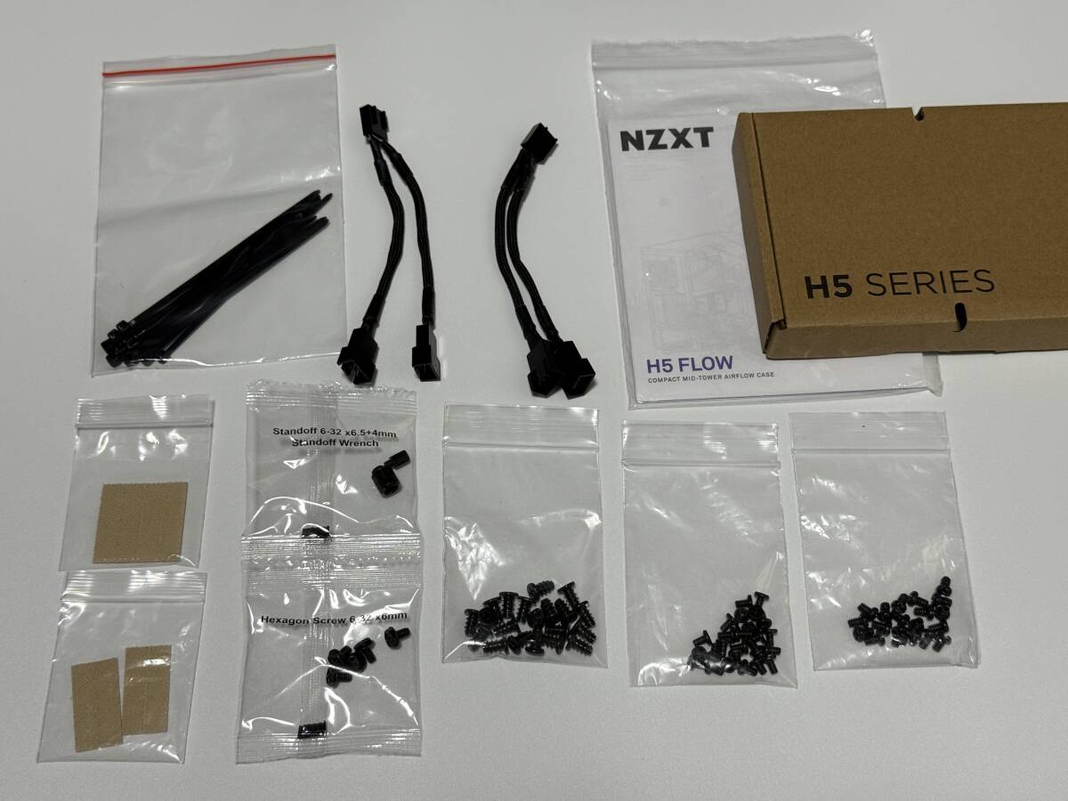 【送料無(wú)料】NZXT H5 FLOW ブラック + RGB & ファンコントローラー + 14cmファン x 2