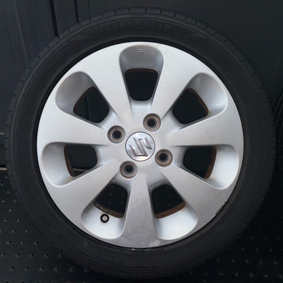 スズキ純正　バリ山！165/55R14 72V 2020年製　グッドイヤー　GOODYEAR EfiicientGrip ECO 夏4本セット、14X4.5J 100-4H ＋50 管理番号K10_画像5