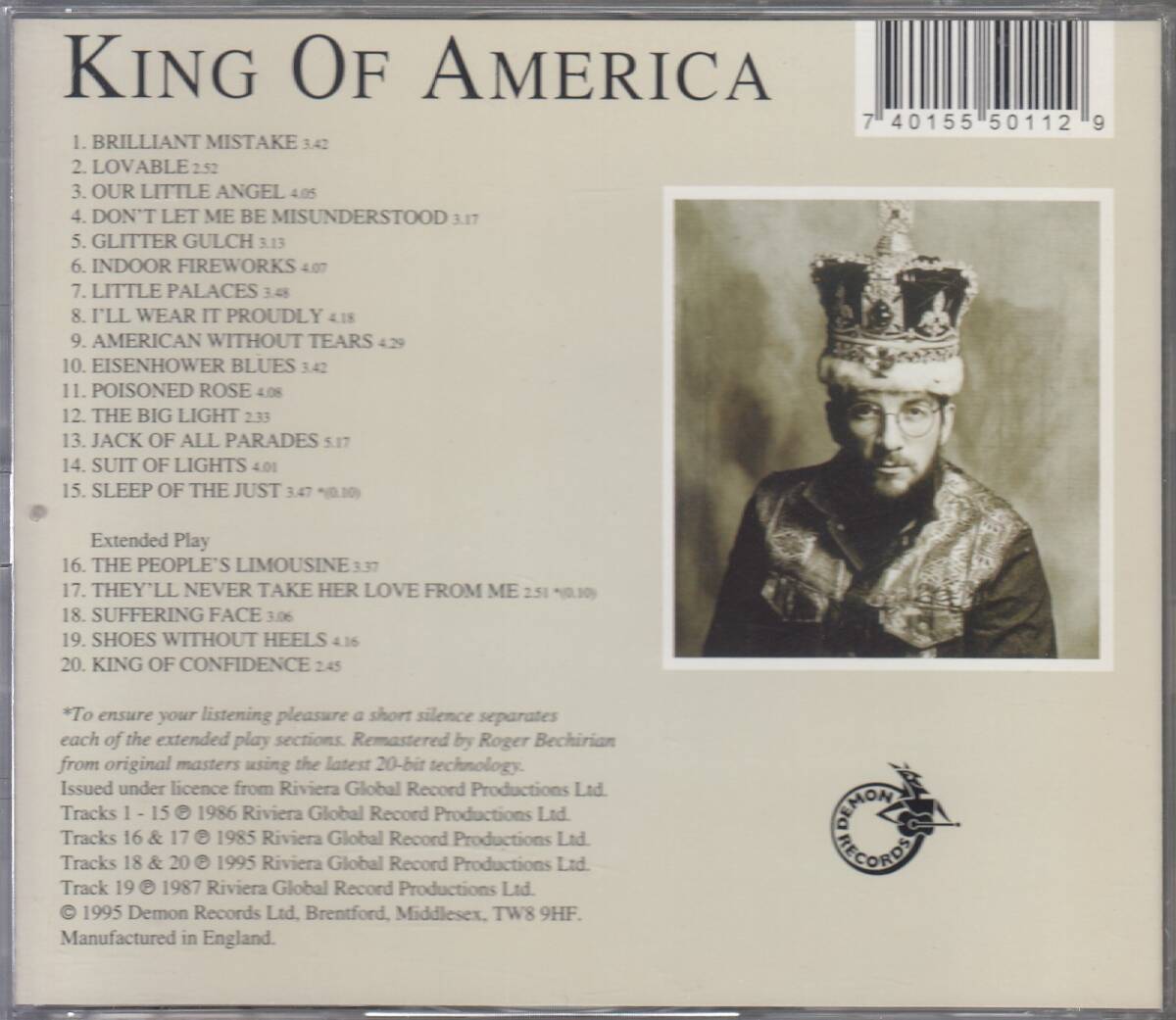 輸 The Costello Show エルヴィス?コステロ King Of America 2CD EDITION◆規(guī)格番號■DPAM-11◆送料無料■即決●交渉有