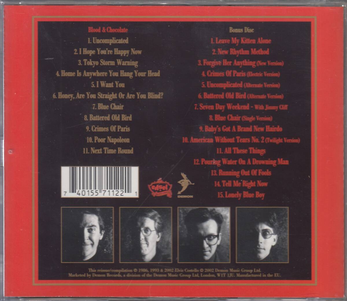 輸 Elvis Costello And The Attractions Blood & Chocolate 2CD EDITION◆規(guī)格番號(hào)■MANUS-112◆送料無料■即決●交渉有