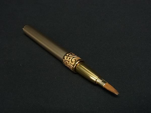 ■新品同様■ MIKIMOTO ミキモト 本真珠 アコヤ真珠 パール約4mm リップブラシ メイク道具 化粧品 ゴールド系 DI1499