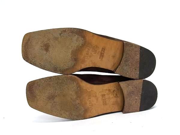 1円 HERMES エルメス スエード ローファー 表記サイズ36 1/2(約23.5cm) 靴 シューズ レディース ブラウン系 FU1147