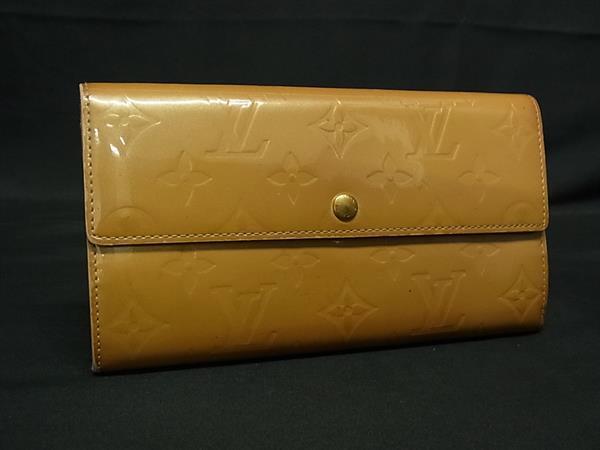 1円 LOUIS VUITTON ルイヴィトン M91380 モノグラムヴェルニ ポルトフォイユサラ 二つ折り 長(zhǎng)財(cái)布 ウォレット 札入れ ブラウン系 FN6511
