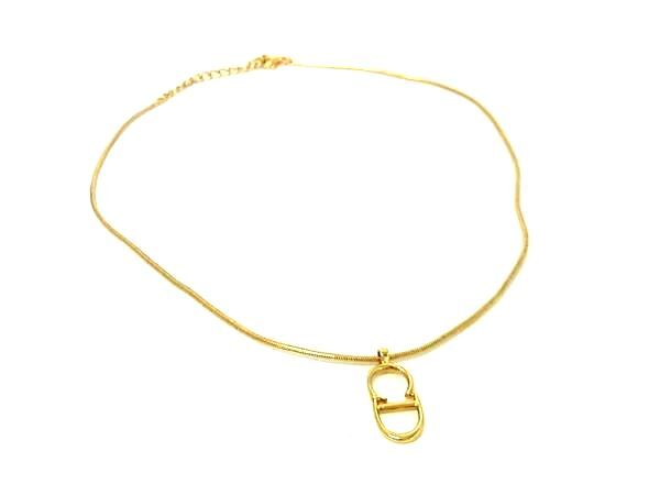1円 ■美品■ ChristianDior クリスチャンディオール ヴィンテージ ネックレス ペンダント アクセサリー レディース ゴールド系 BQ1092