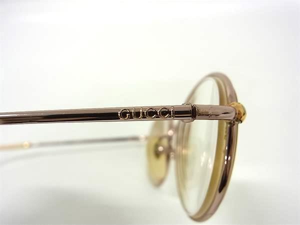 1円 GUCCI グッチ GG-3514 度入り メガネ 眼鏡 めがね レディース ピンクゴールド系 FP6006