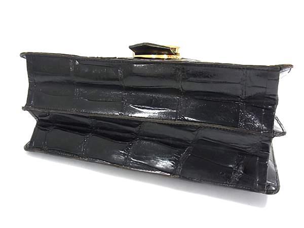 1円 ■極上■本物■ ChristianDior クリスチャンディオール クロコダイル クロスボディ ショルダーバッグ 斜め掛け ブラック系 FP7048