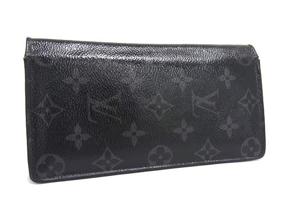1円 LOUIS VUITTON ルイヴィトン M61697 モノグラムエクリプス ポルトフォイユブラザ 二つ折り 長財布 ウォレット ブラック系 FH9264