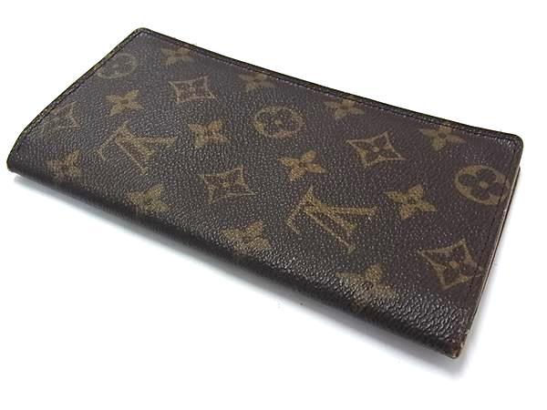 1円 LOUIS VUITTON ルイヴィトン M61823 モノグラム ポルトバルール カルトクレディ ニつ折り 長財布 ウォレット ブラウン系 FN6495