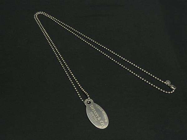 1円 TIFFANY&Co ティファニー リターントゥティファニー オーバルタグ SV925 ボールチェーン ネックレス アクセサリー シルバー系 GA5017