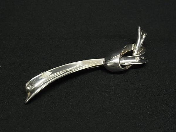 1円 ■美品■ TIFFANY&Co ティファニー SV925 リボンモチーフ ピンブローチ ピンバッジ アクセサリー シルバー系 GA5203