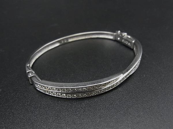 ■美品■ SWAROVSKI スワロフスキー ラインストーン バングル ブレスレット アクセサリー レディース シルバー系 DI7672