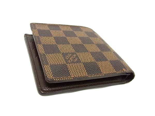 1円 LOUIS VUITTON ルイヴィトン N61665 ダミエ ポルト ビエ カルト クレディ モネ 二つ折り 財布 ウォレット ブラウン系 FV0153