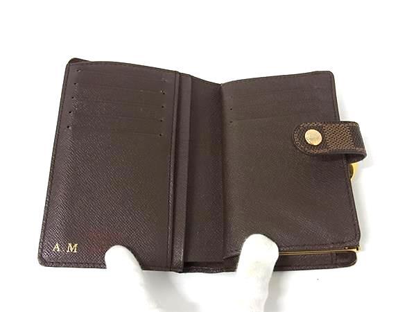 1円 LOUIS VUITTON ルイヴィトン N61674 ダミエ ポルトフォイユ ヴィエノワ がま口 二つ折り 財布 ウォレット ブラウン系 GA5327
