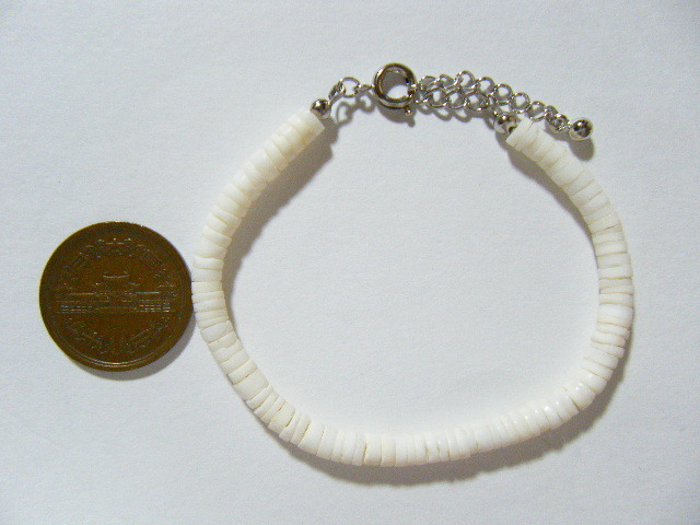 ★白珊瑚 白サンゴ ブレスレット 17cm アジャスター 3.5cm 【SA7】_画像2