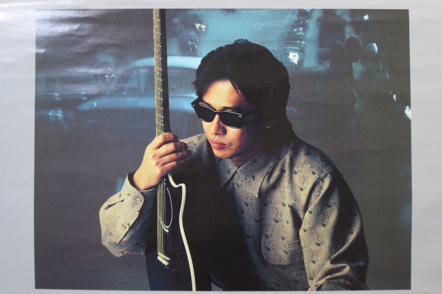 02 浜田省吾 EDGE OF THE KNIFE アルバム 販売告知 ポスター 當(dāng)時(shí)物 レトロ B2判 希少 レア