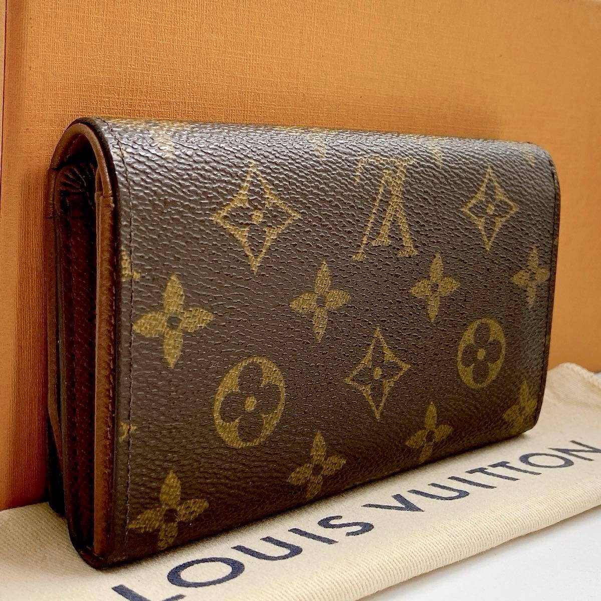 【ほぼ極美品】LOUIS VUITTON ルイヴィトン モノグラム ポルトモネ ビエ トレゾール L字ファスナー 二つ折り財(cái)布　ユニセックス　843