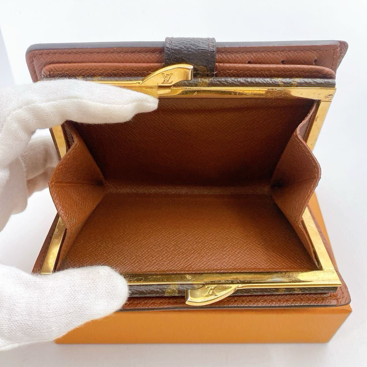 【極美品に近い】ルイヴィトン LOUIS VUITTON ヴィエノワ がま口折り財(cái)布 モノグラム　ウォレット メンズ レディース お札入れ　866