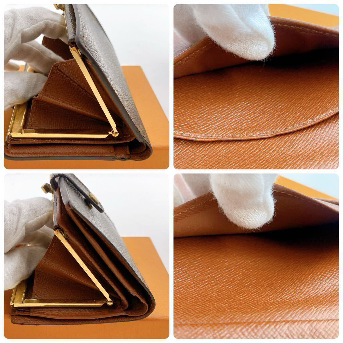 【極美品に近い】ルイヴィトン LOUIS VUITTON ヴィエノワ がま口折り財(cái)布 モノグラム　ウォレット メンズ レディース お札入れ　866