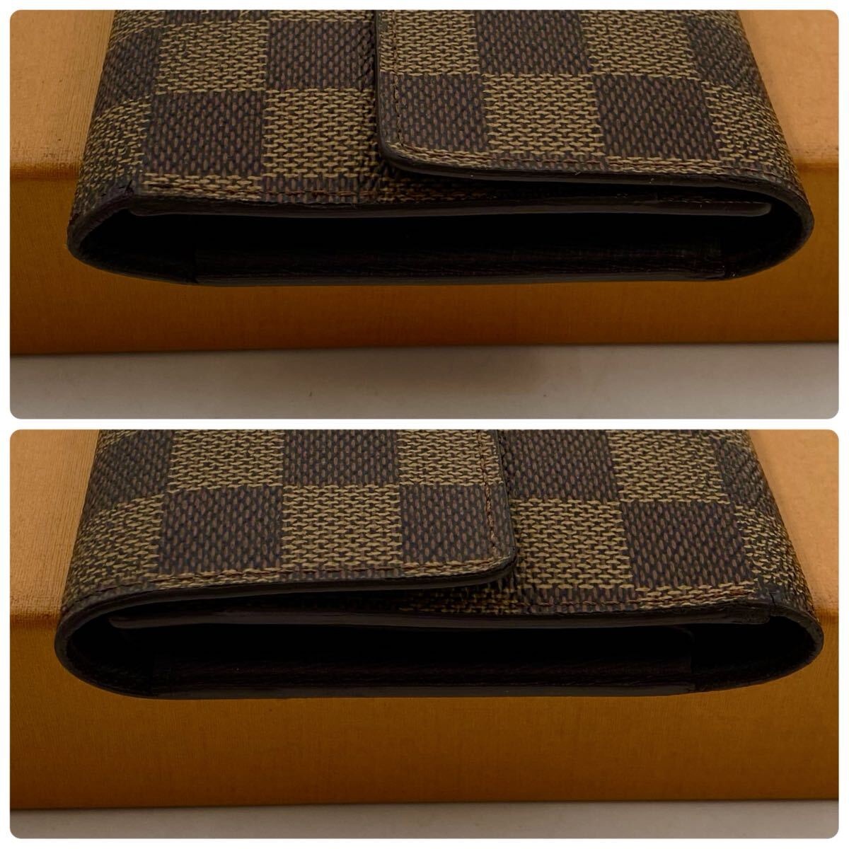 【極美品】LOUIS VUITTON ルイヴィトン ダミエ ポルトトレゾールインターナショナル 長財布 三つ折り財布 カード入れ×10 865