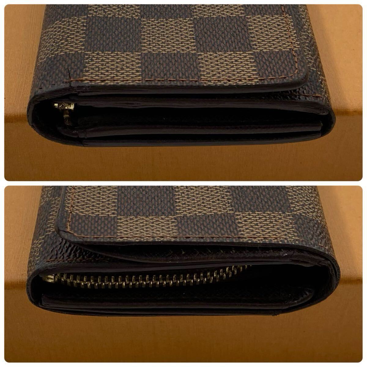 【美品】LOUIS VUITTON ルイヴィトン ダミエ　ポルトモネ ビエ トレゾール L字ファスナー 二つ折り財布　ユニセックス　905