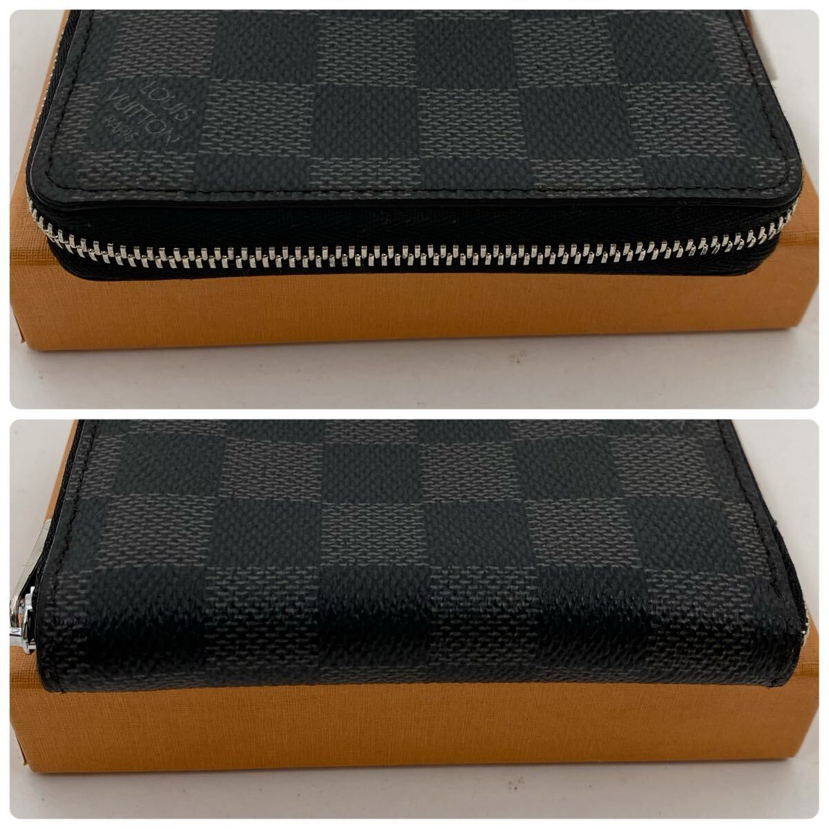 【極美品】LOUIS VUITTON ルイヴィトン ダミエ グラフィット ジッピーコインパース コインケース 小銭入れ　メンズ　908