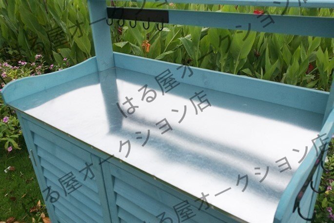 新品園芸用品 物入れ 天然木 木製/亜鉛メッキ素材 収納ボックス 収納庫 物置き 屋外収納 大型 倉庫 屋外 ガーデニング 収納棚 棚_画像10