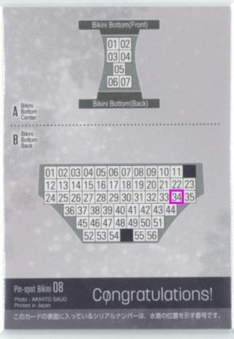 未梨一花3　Vol.3　ピンスポビキニカード08　#34/56　(B：黒パンツお尻） /HIT'S 250626-211