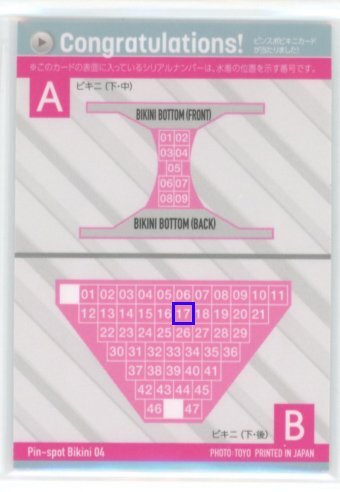 ちとせよしの2 Vol.2 ピンスポビキニカード04 #17/47 (B：花柄パンツお尻)/HIT'S 250918-219