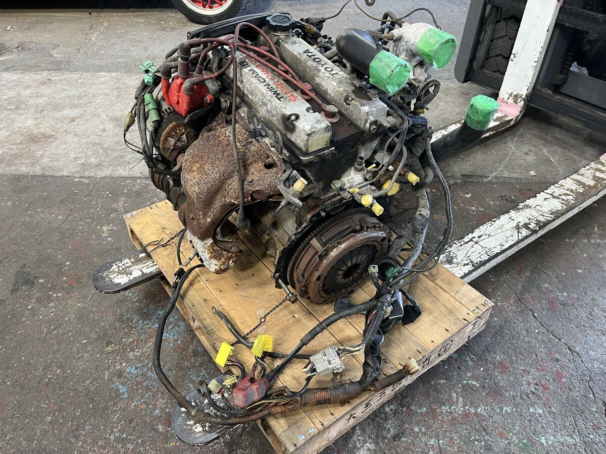 昭和62年式 1987yr AW11 MR2 後期 純正 4A-GZE エンジン assy スーパーチャージャー 実動 45054km Gリミテッド TOYOTA JDM（ひM）_画像4