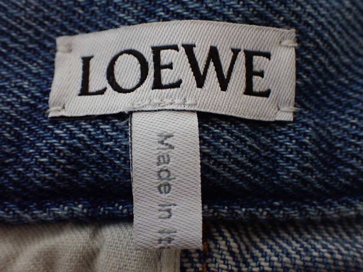 美品 LOEWE ロエベ レザーパッチ ロングデニムスカート スカート レディース ジーンズ サイズ36_画像4