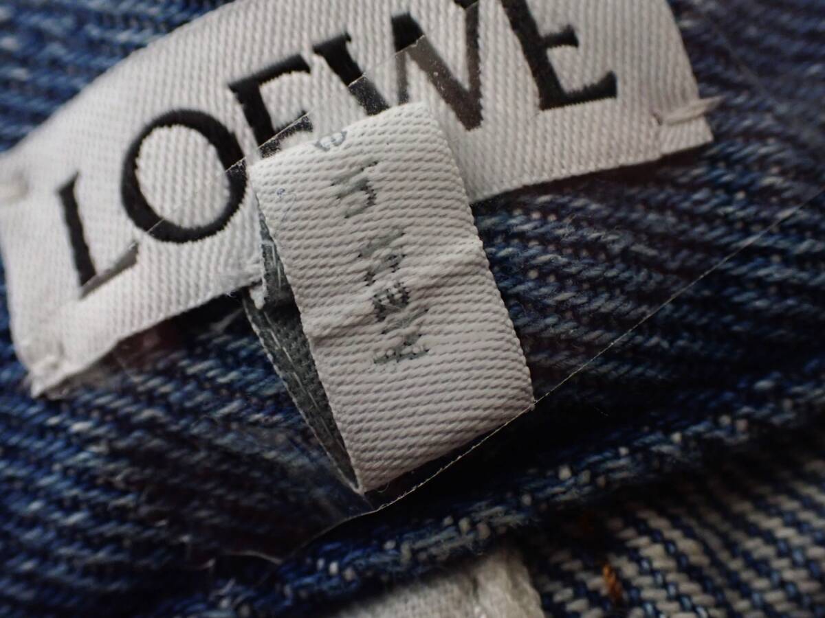 美品 LOEWE ロエベ レザーパッチ ロングデニムスカート スカート レディース ジーンズ サイズ36_画像5