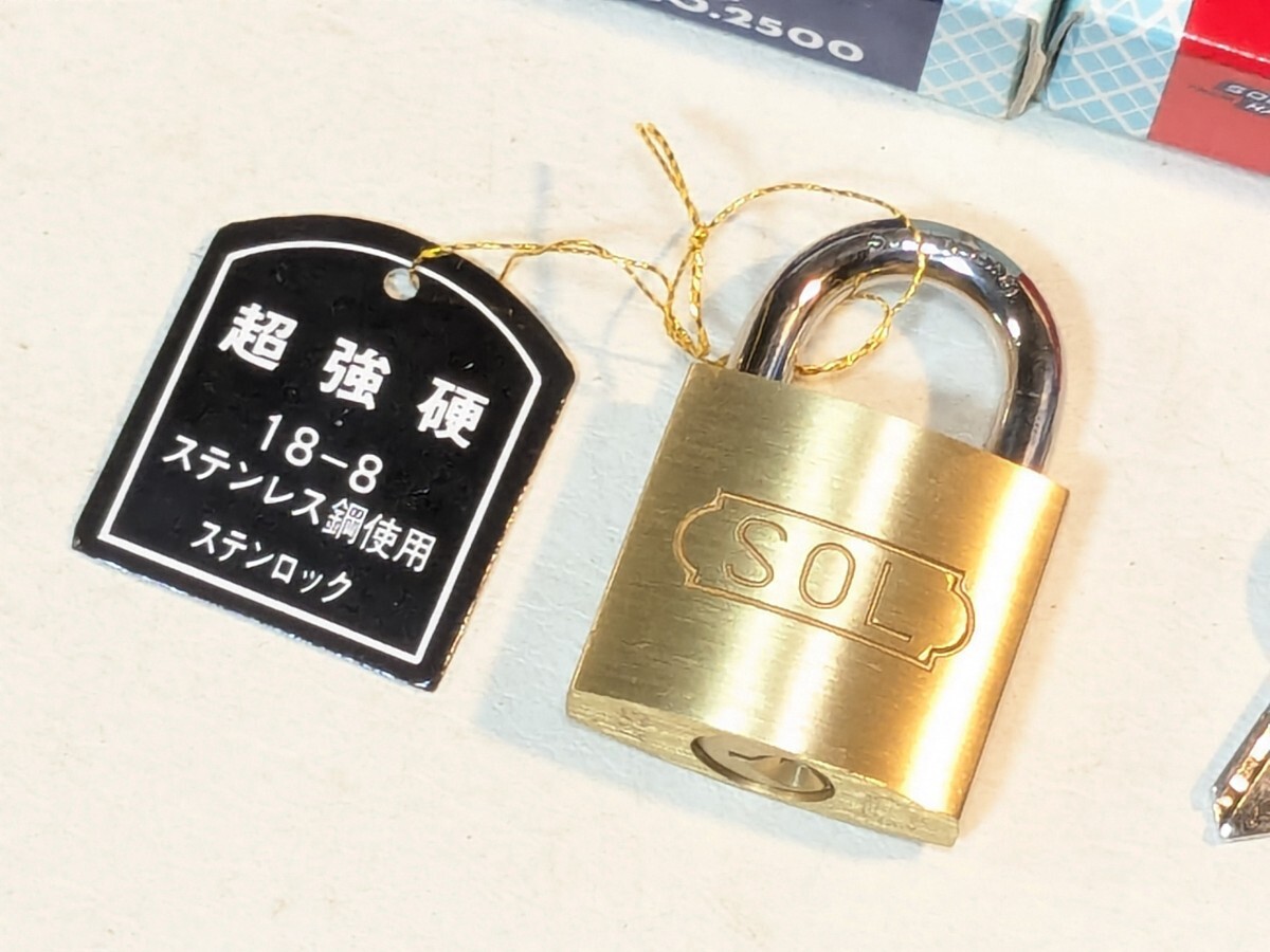 送料無(wú)料 南京錠 ステン ロック sol MARK TRADE CYLINDER PAD LOCK 30mm