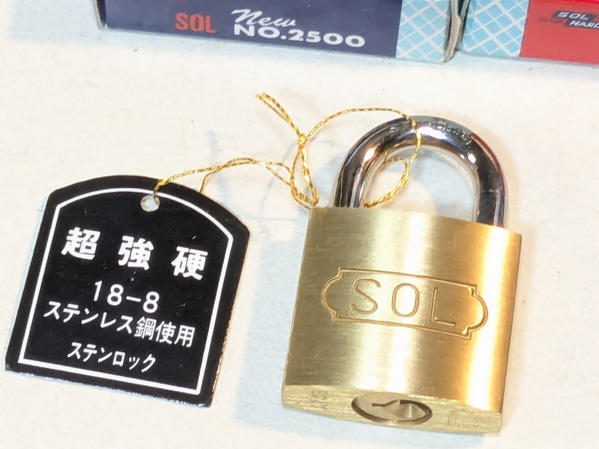 送料無(wú)料 南京錠 ステン ロック sol MARK TRADE CYLINDER PAD LOCK 30mm