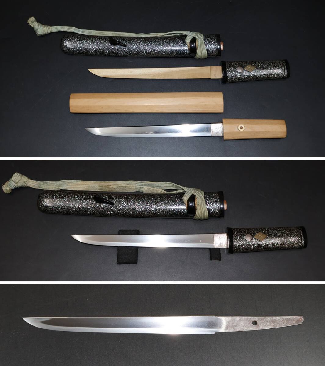 短刀 21.0cm 平造り 拵え付き 日刀保認定書『無名(氷心子秀世)』 ※所有者変更届出書と宛先印刷済封筒が付属します※_画像2