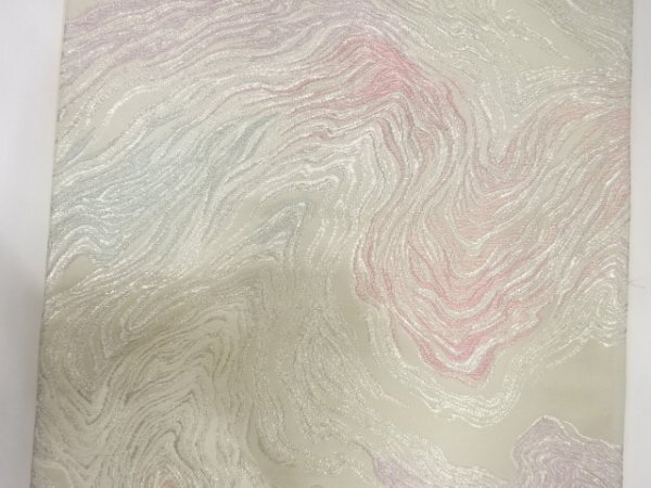 ys7498657; 宗sou 墨流し模様織出し袋帯(材料)【アンティーク】【着】_画像2