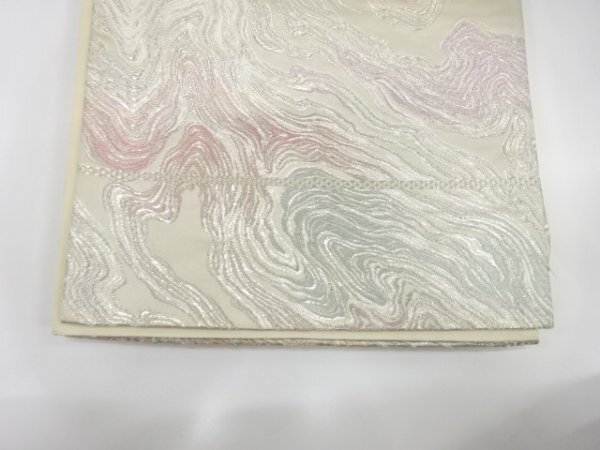 ys7498657; 宗sou 墨流し模様織出し袋帯(材料)【アンティーク】【着】_画像6