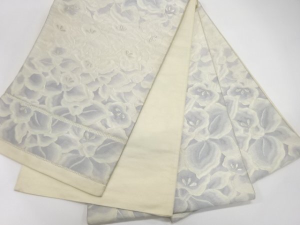 ys7509970; 宗sou 百合模様織出し袋帯（材料）【アンティーク】【着】_画像5