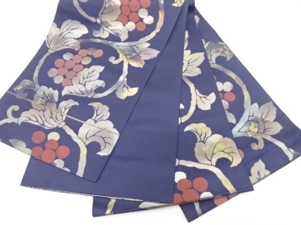 ys7534069; 宗sou 葡萄唐草模様織り出し袋帯(材料)【アンティーク】【着】_画像5