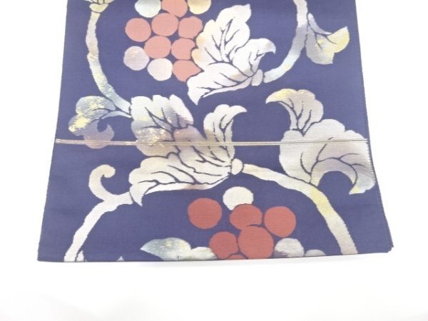ys7534069; 宗sou 葡萄唐草模様織り出し袋帯(材料)【アンティーク】【着】_画像6