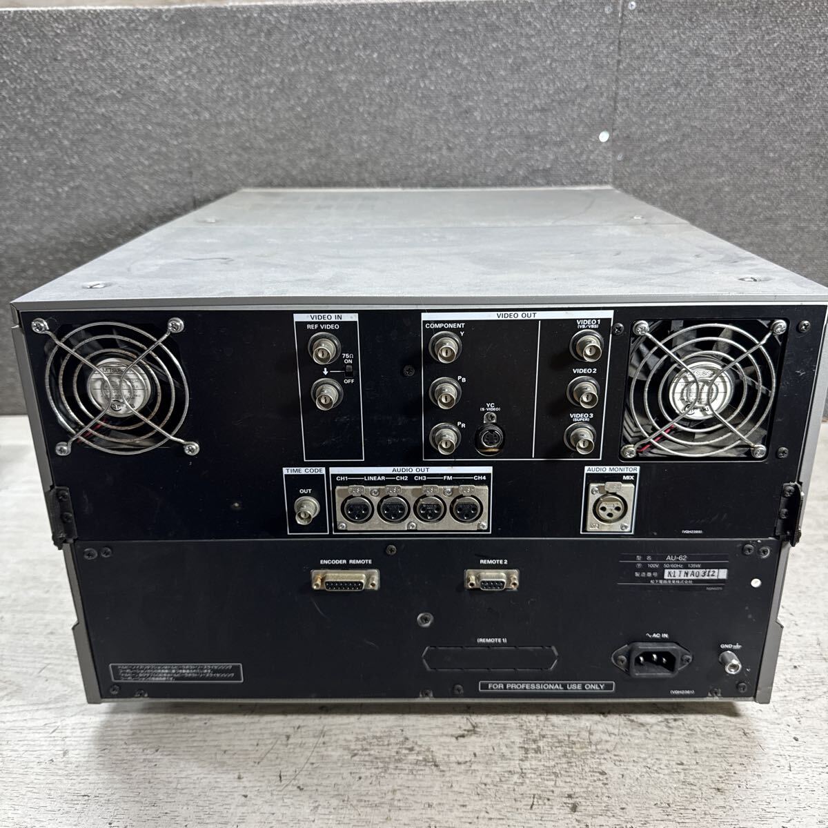 JZ-978 激安 Panasonic Video Cassette Player AU-62 通電不可 中古現状品 ※3回再出品で処分_画像6