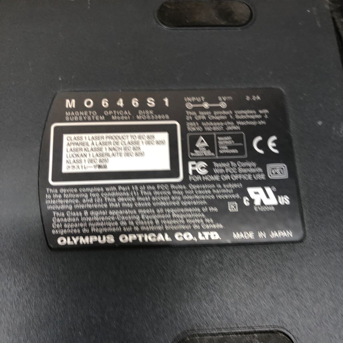 98-2007 激安 レトロPC パーツ 外付け MOドライブ 640MB 光磁気ディスクドライブ OLYMPUS TURBO MO MO646S1 MOS3380S 動(dòng)作未確認(rèn) ジャンク