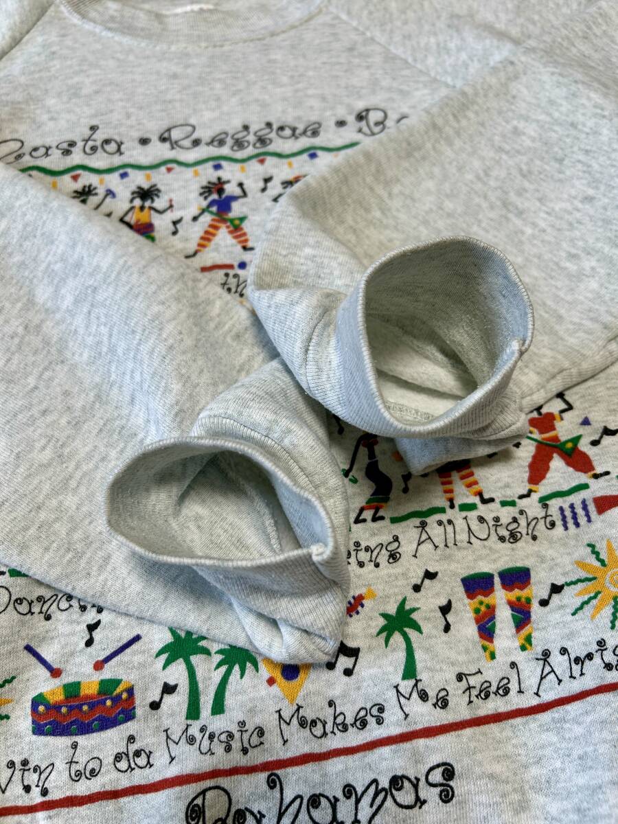 80s 90s USA製 ヴィンテージ Rasta Reggae Beat ラスタ レゲエ ルーツ ダンスホール スウェット トレーナー FRUIT OF THE LOOM_画像7