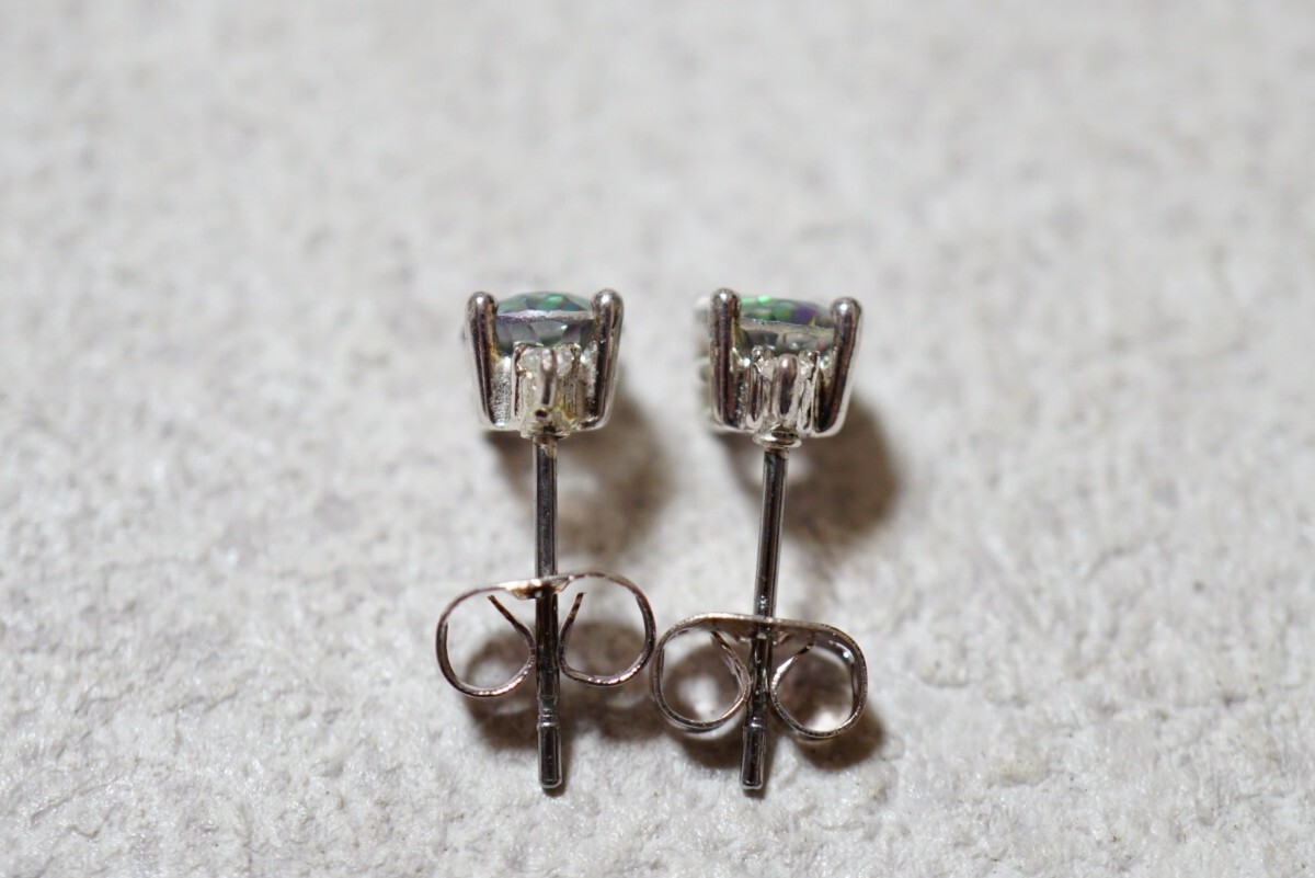 1172 ミスティックトパーズ ピアス ヴィンテージ アクセサリー SILVER 925刻印 寶石 色石 カラーストーン 裝飾品