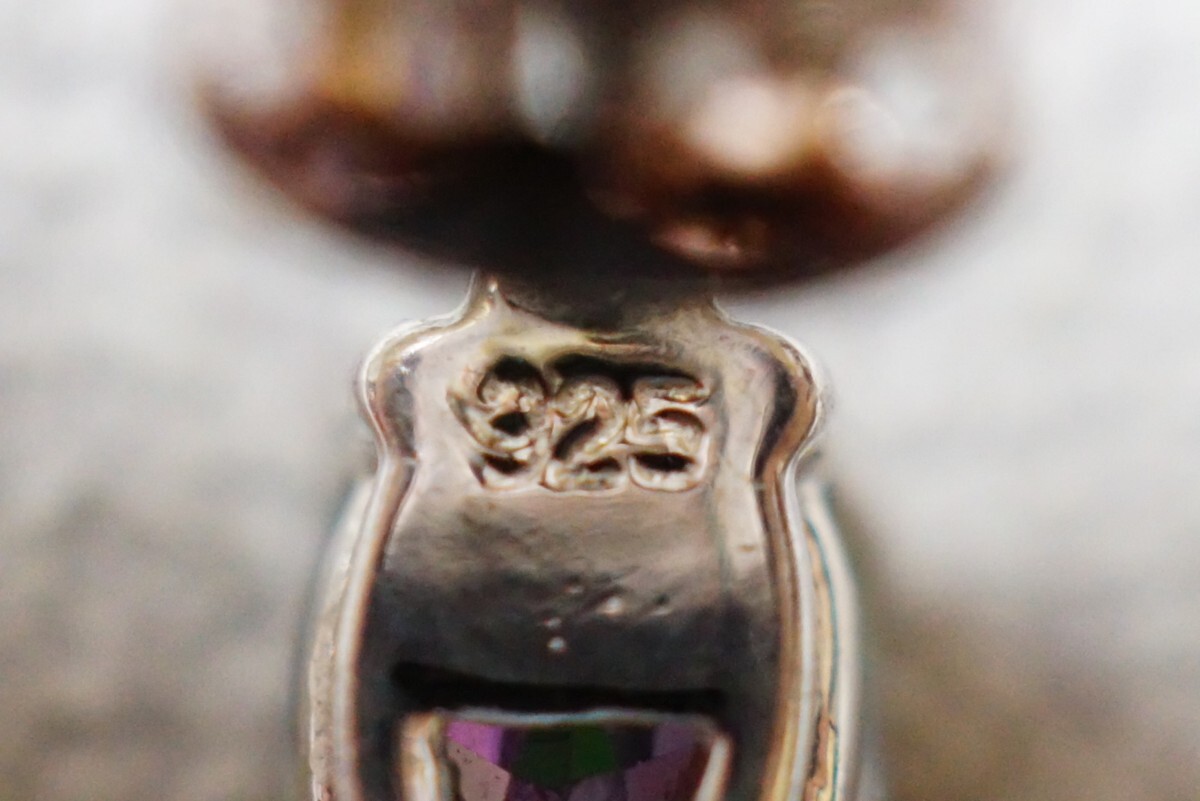 1172 ミスティックトパーズ ピアス ヴィンテージ アクセサリー SILVER 925刻印 寶石 色石 カラーストーン 裝飾品