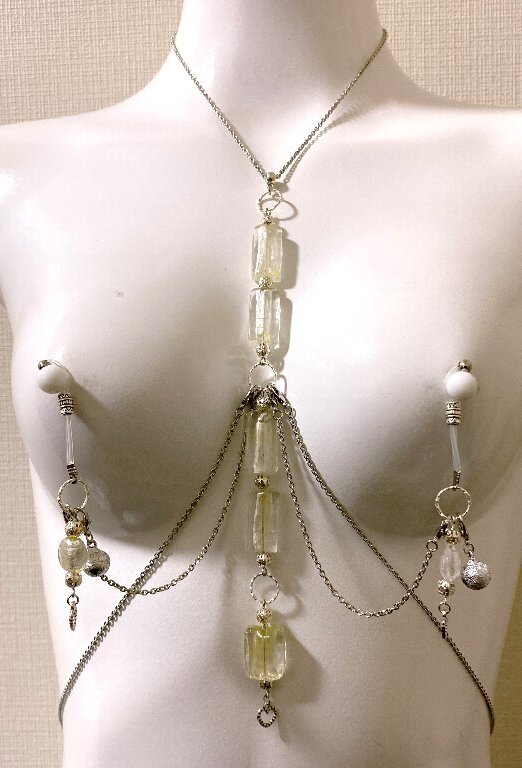 【ハンドメイド】seXyアクセサリ★ネックレス＆ニップルチャーム　SNN153_画像3