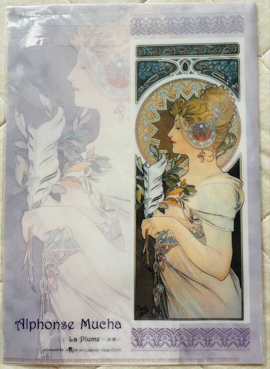 アルフォンスミュシャ「四季」栞1900年 クリアファイル桜草 羽根 アートカードコレクション_画像5