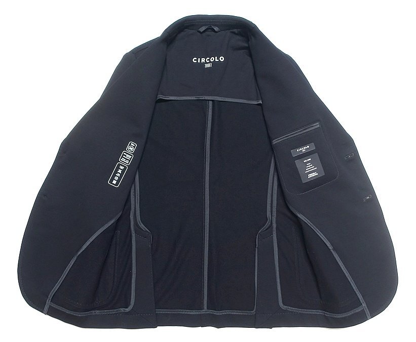 22AW 新品未使用 CIRCOLO 1901 チルコロ カシミヤタッチ コットンストレッチジャージー テーラードジャケット CN3633KB ブラック メンズ 46_画像6