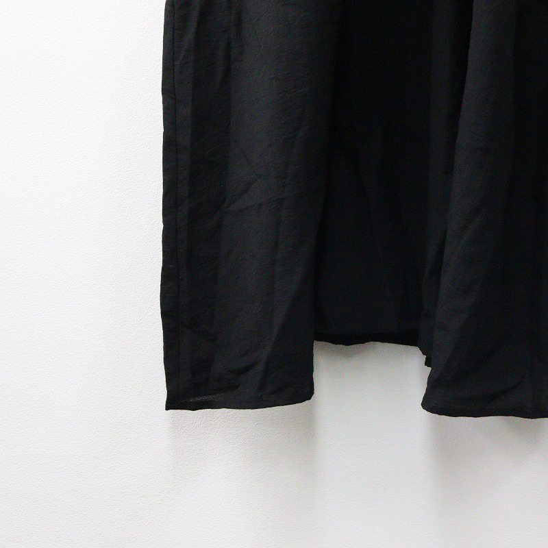 アズノゥアズプラス AS KNOW AS plus リネン オープンカラー シャツワンピース F‖ブラック ロング 半袖 マキシ丈【2400014591200】_画像4